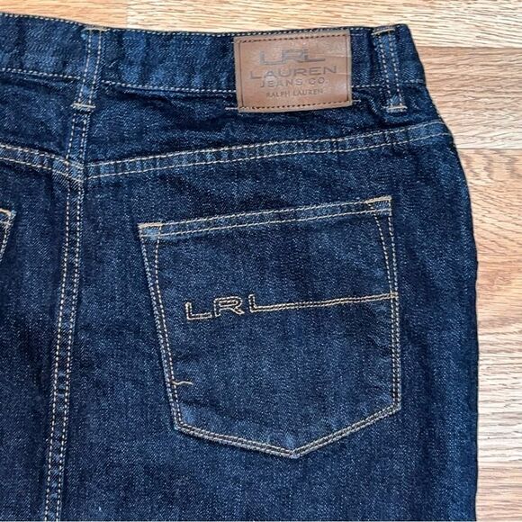 LRL Lauren Ralph Lauren Dark Blue Denim Jean Skirt Size 10 NWOT - Picture 5 of 9